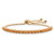 Round Simulated Birthstone Crystal Bolo Drawstring Bracelet in Gold-Plated with Bead Acents 9.25"
