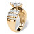 3.87 TCW Marquise-Cut Cubic Zirconia Ring in 18k Gold-plated Sterling Silver