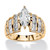 3.87 TCW Marquise-Cut Cubic Zirconia Ring in 18k Gold-plated Sterling Silver