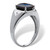Men's 2.76 TCW Emerald-Cut Sapphire and Diamond Accented Ring in Platinum-plated Sterling Silver