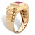 Men's Square-Cut Created Red Ruby and Diamond Accent Ring 1.42 TCW in 18k Gold-plated Sterling Silver