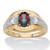 Men's Oval-Cut Genuine Mystic Fire Topaz Ring in 18k Gold-plated Sterling Silver (1.62 cttw)