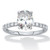 Oval-Cut Created White Sapphire Engagement Ring 2.64 TCW in Platinum over Sterling Silver