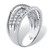 White Cubic Zirconia Multi-Band Crossover Highway Ring in Sterling Silver (.75 TCW)