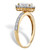 Marquise-Cut Created White Sapphire and Diamond Accent Halo Engagement Ring 1.60 TCW in 18k Gold-plated Sterling Silver