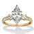 Marquise-Cut Cubic Zirconia Engagement Ring with Baguette Accents 2.56 TCW in Solid 10k Yellow Gold 