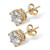 Round Cubic Zirconia Solitaire Stud Earrings 4 TCW in 14k Gold-plated Sterling Silver