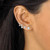 Round Cubic Zirconia Ear Climber and Stud 2-Pair Earring Set 2.22 TCW in Sterling Silver