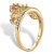 Pear-Cut Cubic Zirconia Crown Ring .51 TCW in 14k Gold-plated Sterling Silver