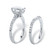2.90 TCW Oval-Cut White Cubic Zirconia 2-Piece Bridal Wedding Ring Set in Platinum over Sterling Silver