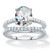 2.90 TCW Oval-Cut White Cubic Zirconia 2-Piece Bridal Wedding Ring Set in Platinum-plated Sterling Silver