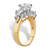 Round and Marquise-Cut Cubic Zirconia Starburst Cocktail Ring 3.63 TCW Gold-Plated