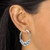 4-Piece Set of Beaded Hoop Earrings, Ball Studs and Adjustable Slider Bracelet in Silvertone 10"