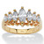 1.50 TCW Marquise-Cut Cubic Zirconia Yellow Gold-Plated Anniversary Ring