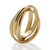 Yellow Gold-Plated Rolling Triple Band Crossover Ring
