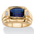 Men's 2.77 TCW Cushion-Cut Created Blue Sapphire and Diamond Accent Ring Yellow Gold-Plated
