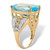 Cushion-Cut Genuine Blue and White Topaz Cocktail Ring 12.89 TCW in 14k Yellow Gold-plated Sterling Silver