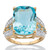 Cushion-Cut Genuine Blue and White Topaz Cocktail Ring 12.89 TCW in 14k Yellow Gold-plated Sterling Silver