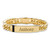 Men's Genuine Square-Cut Black Onyx Gold-Plated Personalized I.D.-Style Curb-Link Bracelet 8"