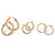 Polished 4-Pair Set of Hoop Earrings in 18k Yellow Gold Plated Sterling Silver (1", 1/2", 3/4")