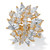 5.40 TCW Marquise-Cut and Round White Cubic Zirconia Cluster Cocktail Ring Yellow Gold-Plated