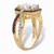 Brown and White Cubic Zirconia Halo Engagement Ring 2.94 TCW in 14k Gold-plated Sterling Silver