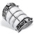 Bohemian Wide Cigar Band-Style Scroll Ring Band in Antiqued Sterling Silver