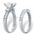 Princess-Cut Cubic Zirconia Halo 2-Piece Wedding Ring Set 3.62 TCW in Platinum Plated Sterling Silver