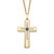 .90 TCW Square-Cut Genuine Blue Sapphire and Cubic Zirconia Cross Pendant Necklace Gold-Plated 22"