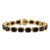 Oval-Cut Genuine Faceted Black Onyx Tennis Bracelet Gold-Plated with Box Clasp 7.5"