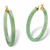 Genuine Green Jade 10k Yellow Gold Hoop Earrings (1 3/4") Genuine Green Jade 10k Yellow Gold Hoop Earrings (1 3/4")