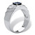 Men's 1.41 TCW Round Midnight Blue Genuine Sapphire Sterling Silver Classic Ring