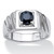 Men's 1.41 TCW Round Midnight Blue Genuine Sapphire Sterling Silver Classic Ring