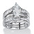 Marquise-Cut Cubic Zirconia 2 Piece Jacket Bridal Ring Set 3.57 TCW in Sterling Silver 