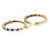 .82 TCW Genuine Midnight Blue Sapphire Hoop Earrings in 18k Gold-plated Sterling Silver (1")
