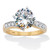 Round CZ Curved Shank Engagement Ring 4.26 TCW Two-Tone Gold-Plated Sterling Silver
