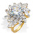 Round and Marquise-Cut CZ Cocktail Ring 7.50 TCW Two Tone 18k Gold-plated Sterling Silver
