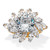 Round and Marquise-Cut CZ Cocktail Ring 7.50 TCW Two Tone 18k Gold-plated Sterling Silver