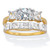 Round and Princess Cut CZ 2 Piece Bridal Ring Set 2.52 TCW Two Tone Gold-Plated Sterling Silver