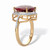 Cushion-Cut Genuine Red Ruby and White Topaz Cocktail Ring 4.25 TCW 14k Gold-plated Sterling Silver