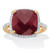 Cushion-Cut Genuine Red Ruby and White Topaz Cocktail Ring 4.25 TCW 14k Gold-plated Sterling Silver