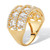 Princess-Cut and Round Cubic Zirconia  Silver Wide Anniversary Ring 3.42 TCW 18k Gold-plated Sterling