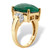 Cushion-Cut Genuine Emerald and White Tanzanite Cocktail Ring 8.80 TCW in 18k Gold-plated Sterling Silver