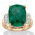 Cushion-Cut Genuine Emerald and White Tanzanite Cocktail Ring 8.80 TCW in 18k Gold-plated Sterling Silver