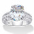 Oval-Cut Cubic Zirconia Multi-Row Engagement Ring 5.96 TCW in Platinum-plated Sterling Silver