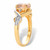 1.19 TCW Oval-Cut Simulated Pink Morganite and Diamond Accent Crossover Ring in 18k Gold-plated Sterling Silver