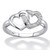 Diamond Accent Two Interlocking Hearts Promise Ring in Platinum over Sterling Silver