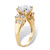Round Cubic Zirconia Engagement Anniversary Ring 4.66 TCW in 14k Yellow Gold over Silver