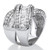 3.64 TCW Round and Baguette Cubic Zirconia Crossover "X" Ring Platinum-Plated