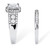 1.84 TCW Princess-Cut Cubic Zirconia Two-Piece Halo Bridal Set in Solid 10k White Gold